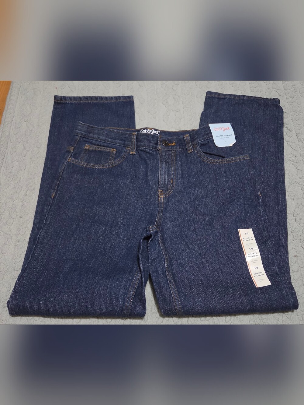 Cat & Jack Dark Blue Relaxed Straight Jeans